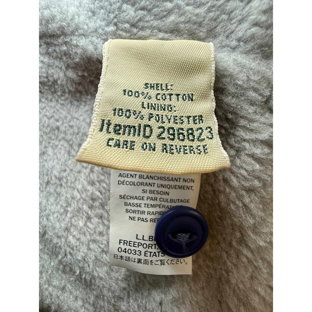 L.L.Bean Womens M Fleece-Lined Flannel Hoodie Shirt Blue Plaid Long Sleeve - Picture 5 of 9